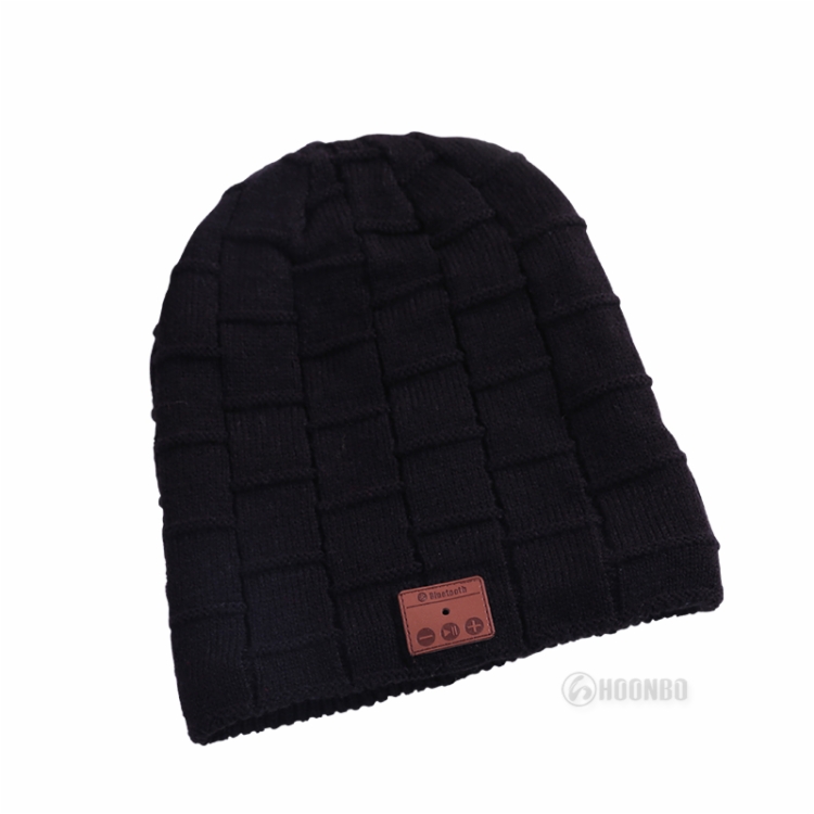 Knit Hat Warm Plus Velvet Inside Wireless Winter Hat Earphone Bluetooth Beanie